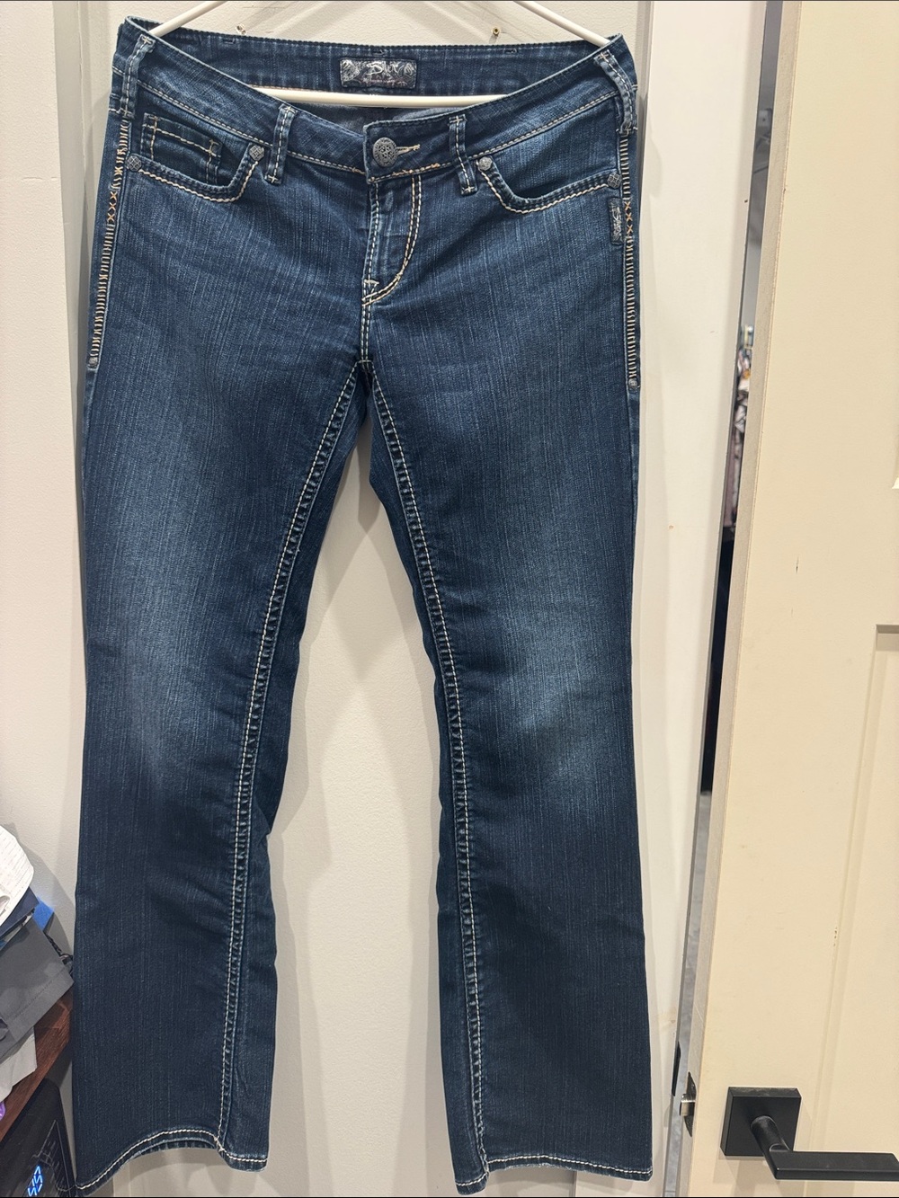 Silver Aiko bootcut Classic Women's Dark Blue Jeans length 33
